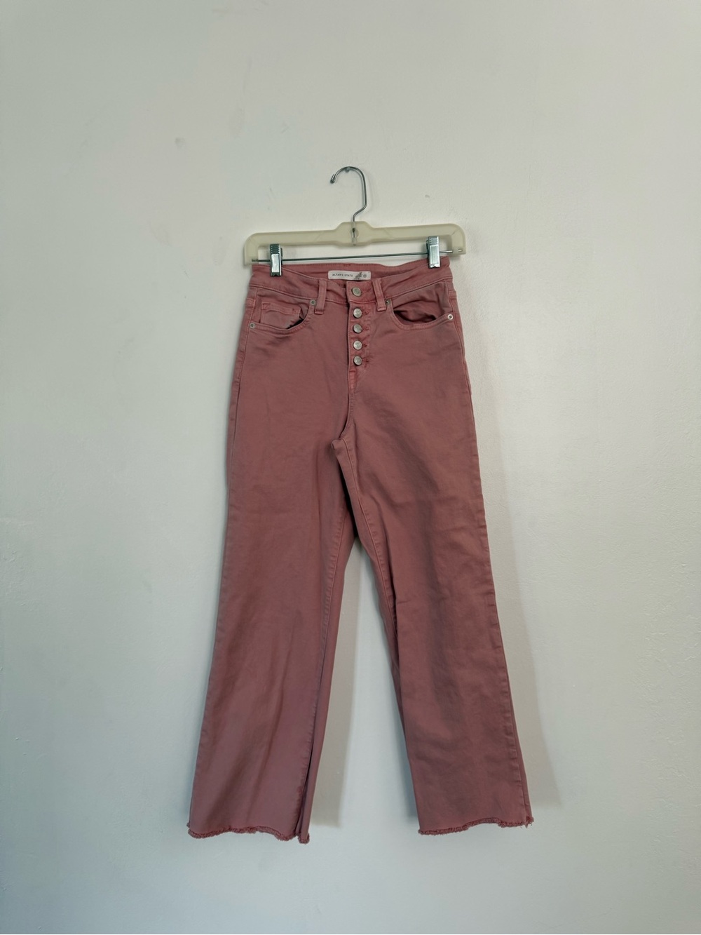 Altar'd State High-Rise Dusty Rose Straight-Leg Jeans